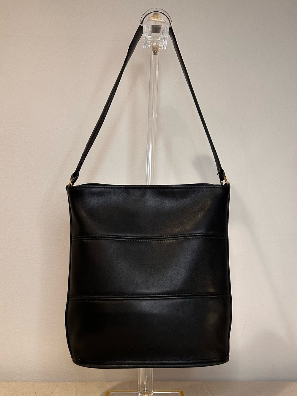 Coach Vintage Black Tribeca Slim Bucket Tote Bag 9083 Leather Shoulder Bag